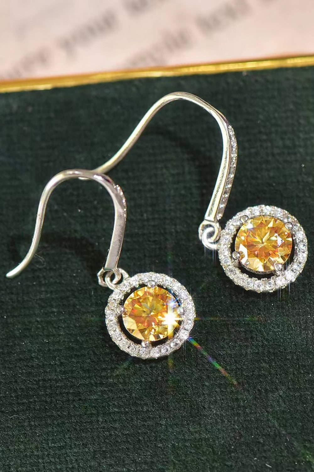 Platinum-Plated 2 Carat Moissanite Drop Earrings - ClozArt