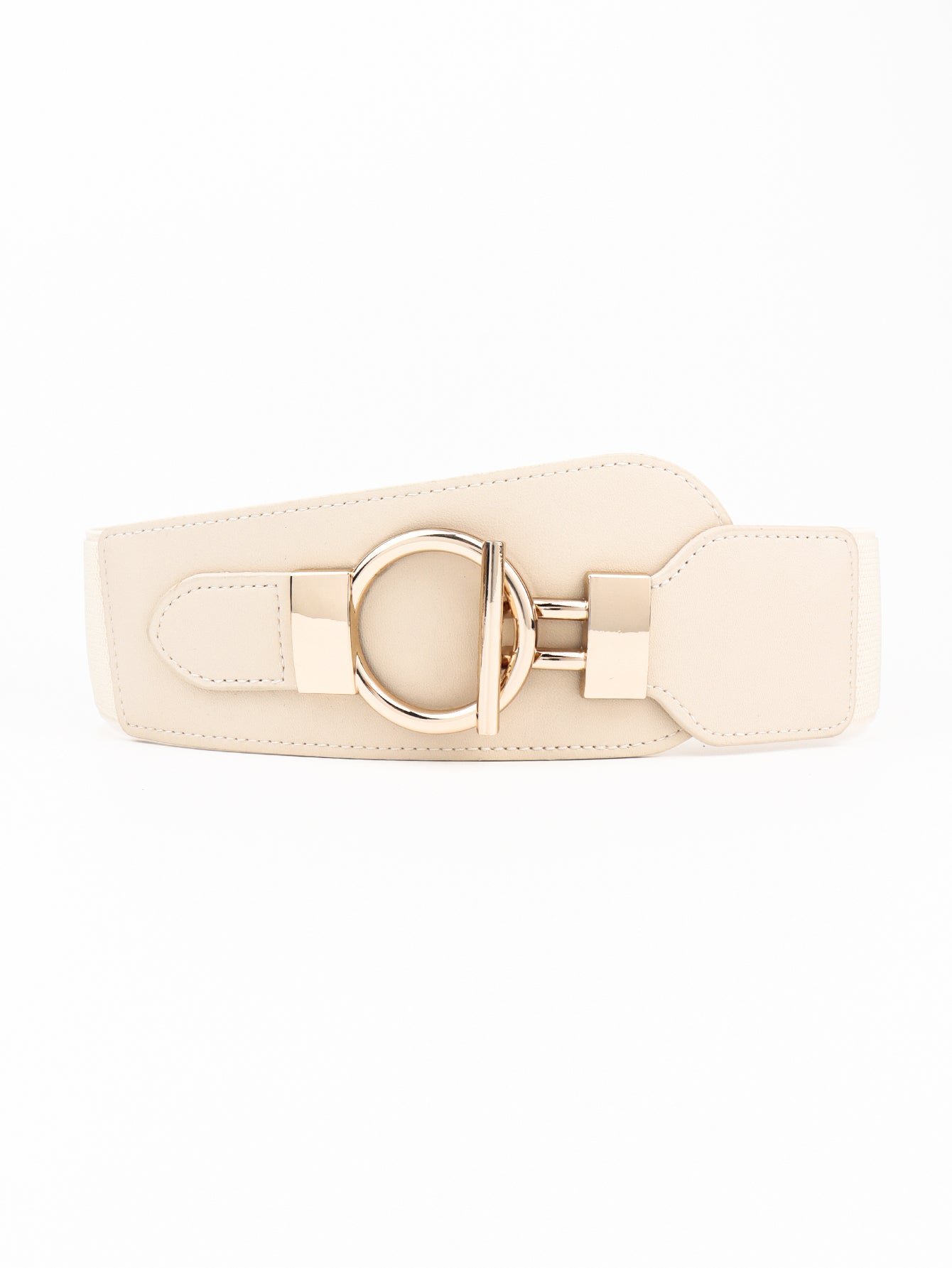 PU Elastic Wide Belt with Alloy Buckle - ClozArt