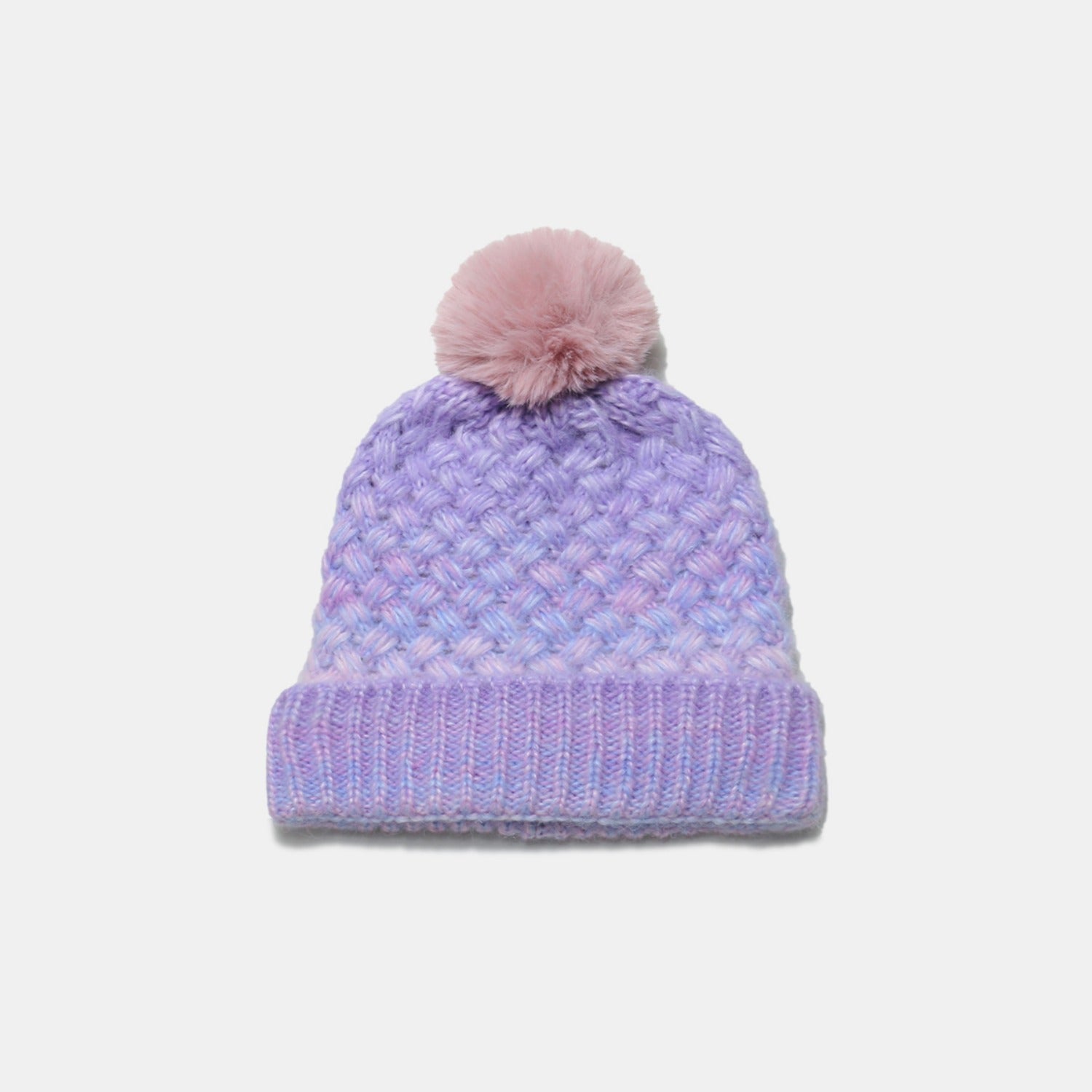 Gradient Knit Hat with Pompom - ClozArt