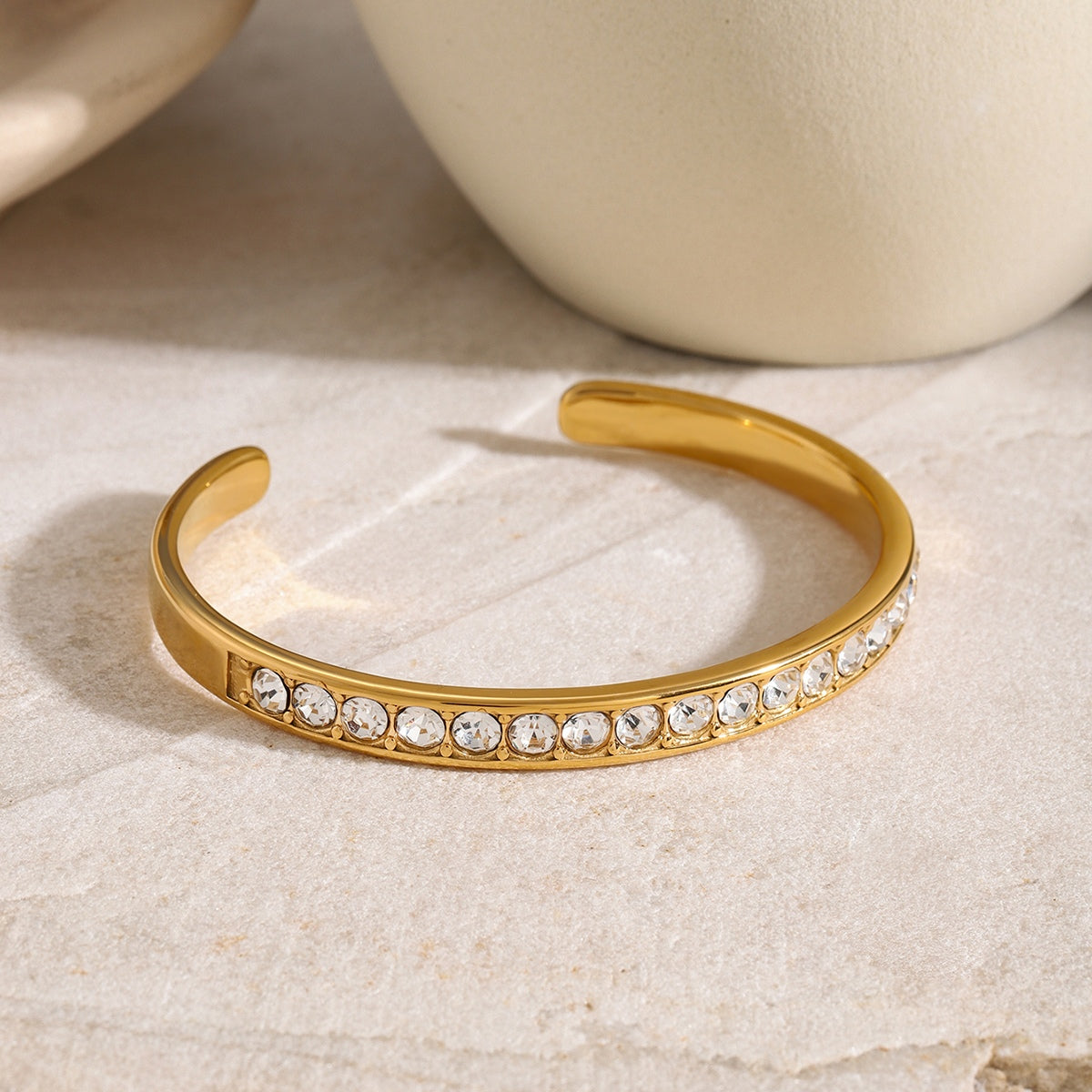 Stainless Steel Inlaid Zircon Bracelet - ClozArt