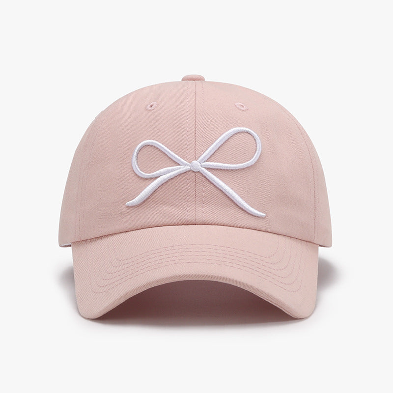 Bow Embroidered Cotton Baseball Cap - ClozArt