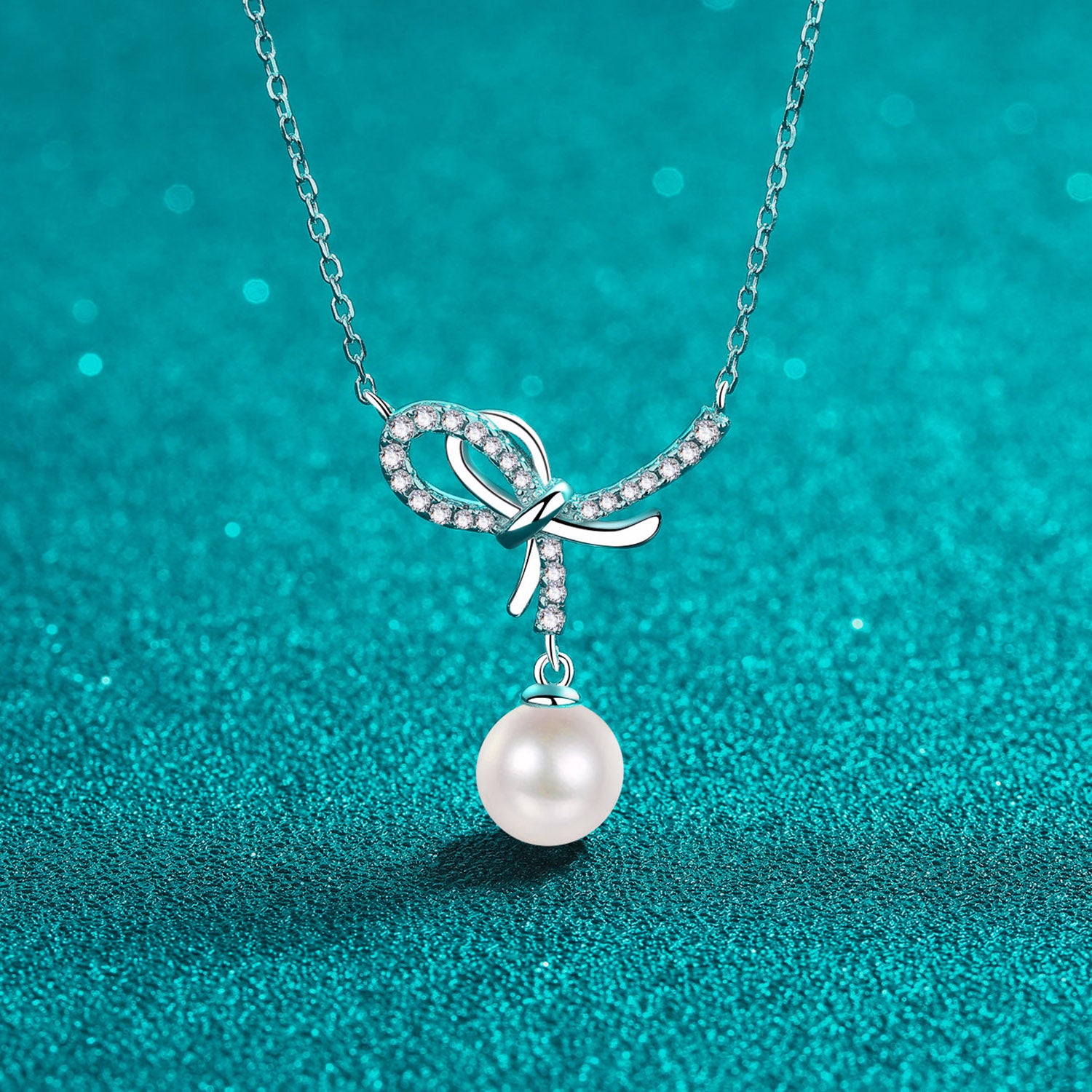 Natural Pearl Pendant Moissanite 925 Sterling Silver Necklace - ClozArt