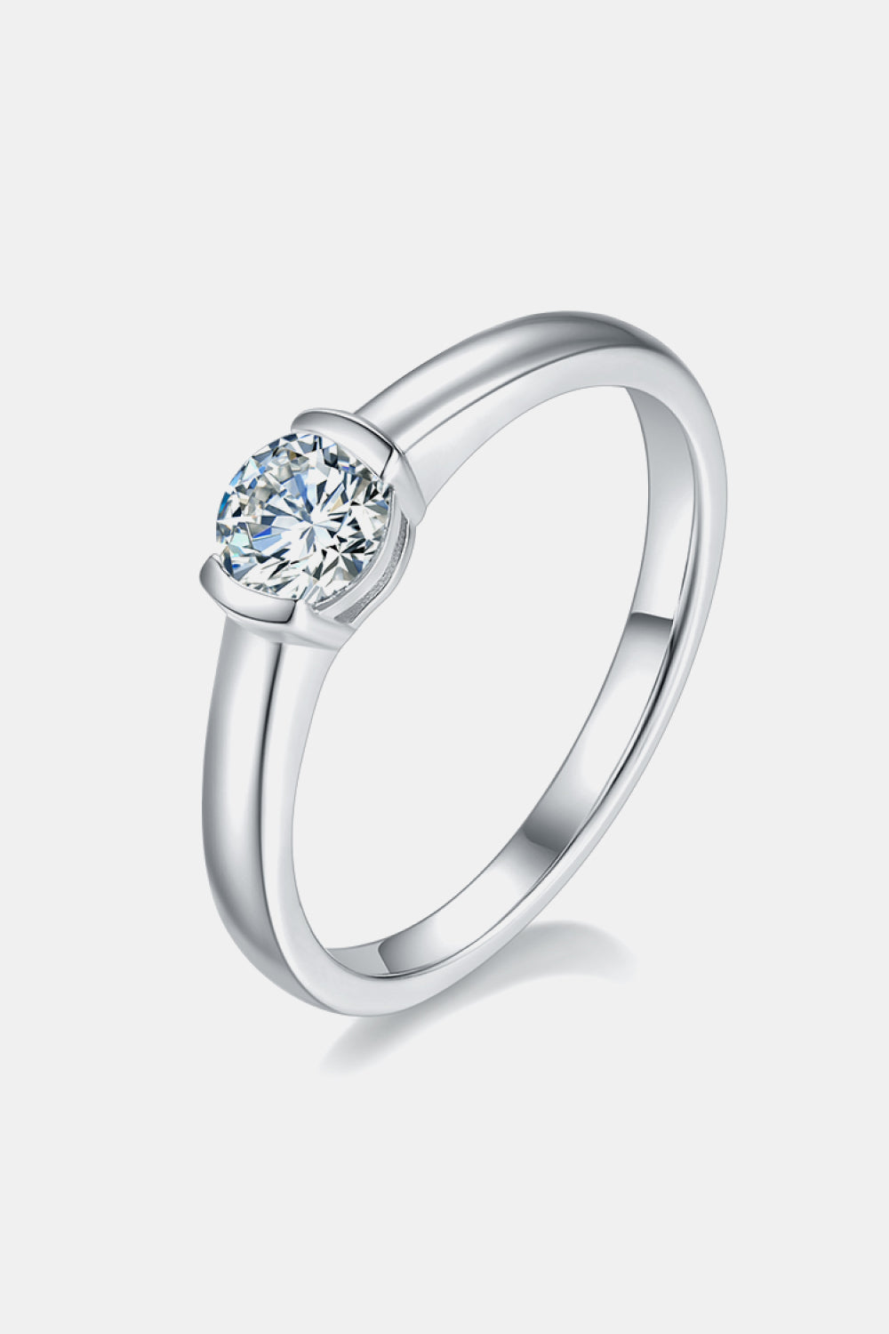 Moissanite 925 Sterling Silver Solitaire Ring - ClozArt