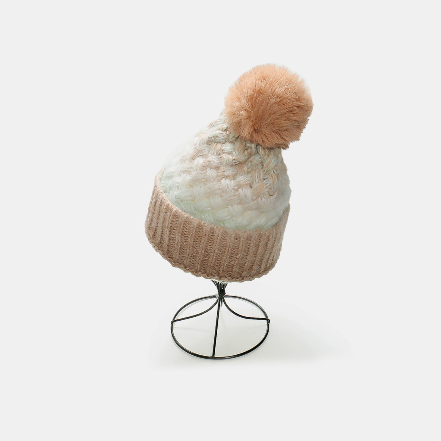 Gradient Knit Hat with Pompom - ClozArt