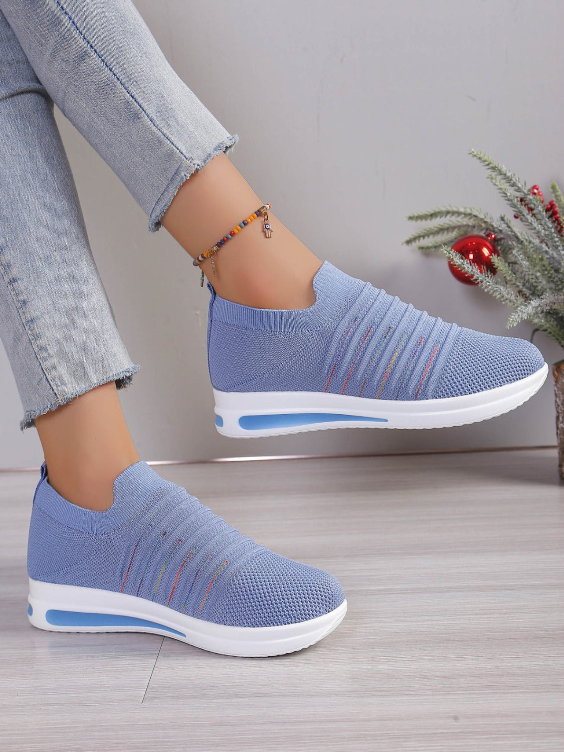 Breathable Mesh Wedge Sneakers - ClozArt