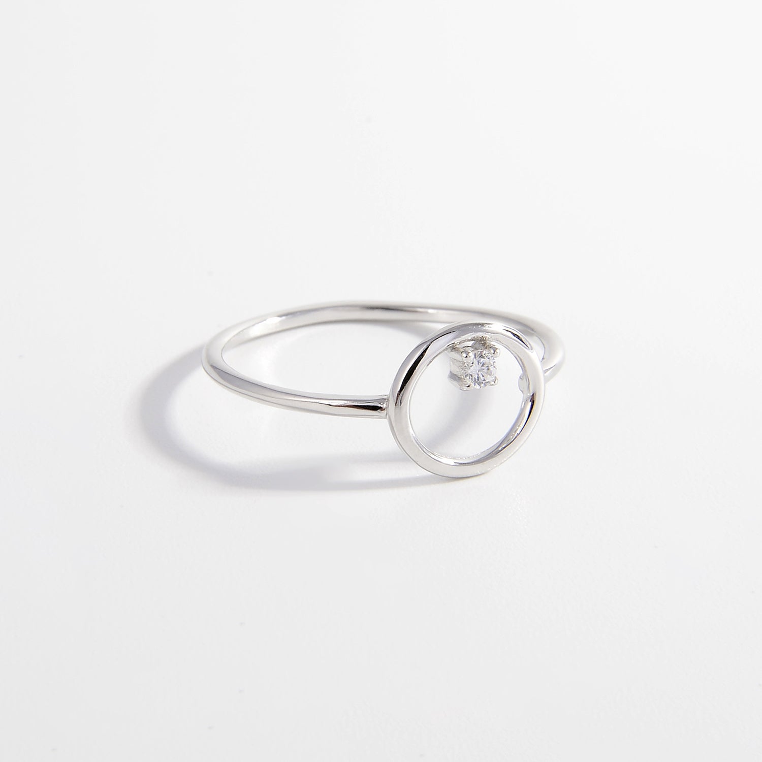 Zircon Circle 925 Sterling Silver Ring - ClozArt