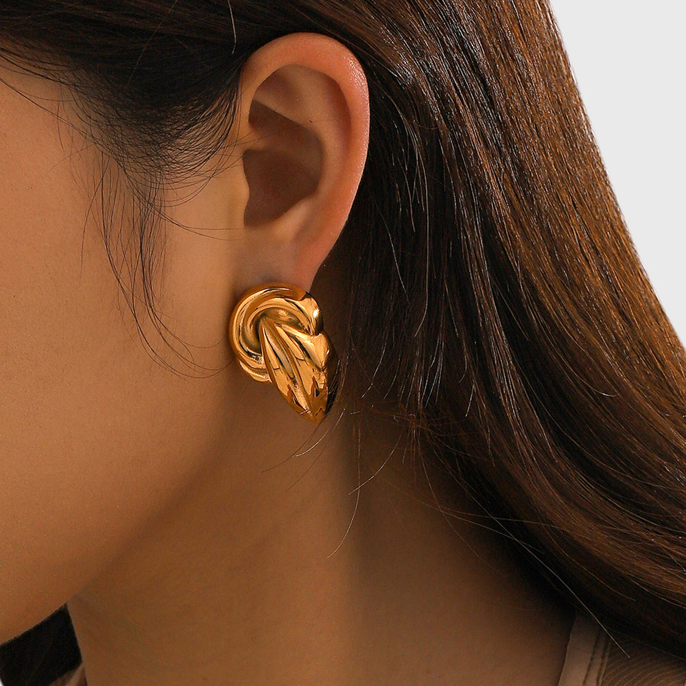 18K Gold-Plated Stud Earrings - ClozArt