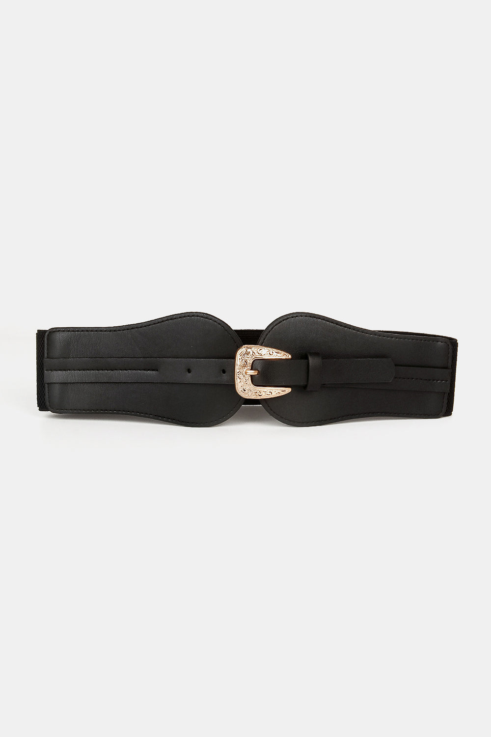 Wide Elastic Belt with Alloy Buckle - ClozArt