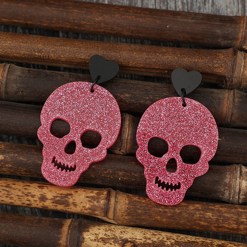 Acrylic Skeleton & Heart Earrings - ClozArt