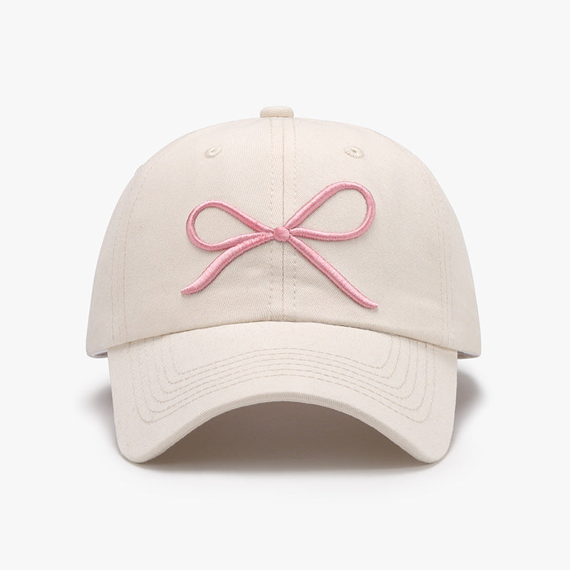 Bow Embroidered Cotton Baseball Cap - ClozArt