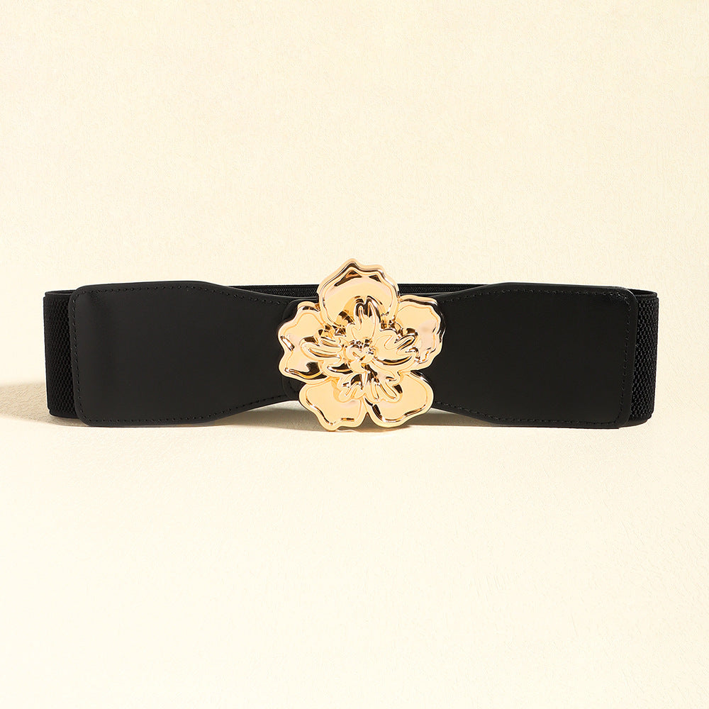 Flower Alloy Buckle Elastic Belt - ClozArt