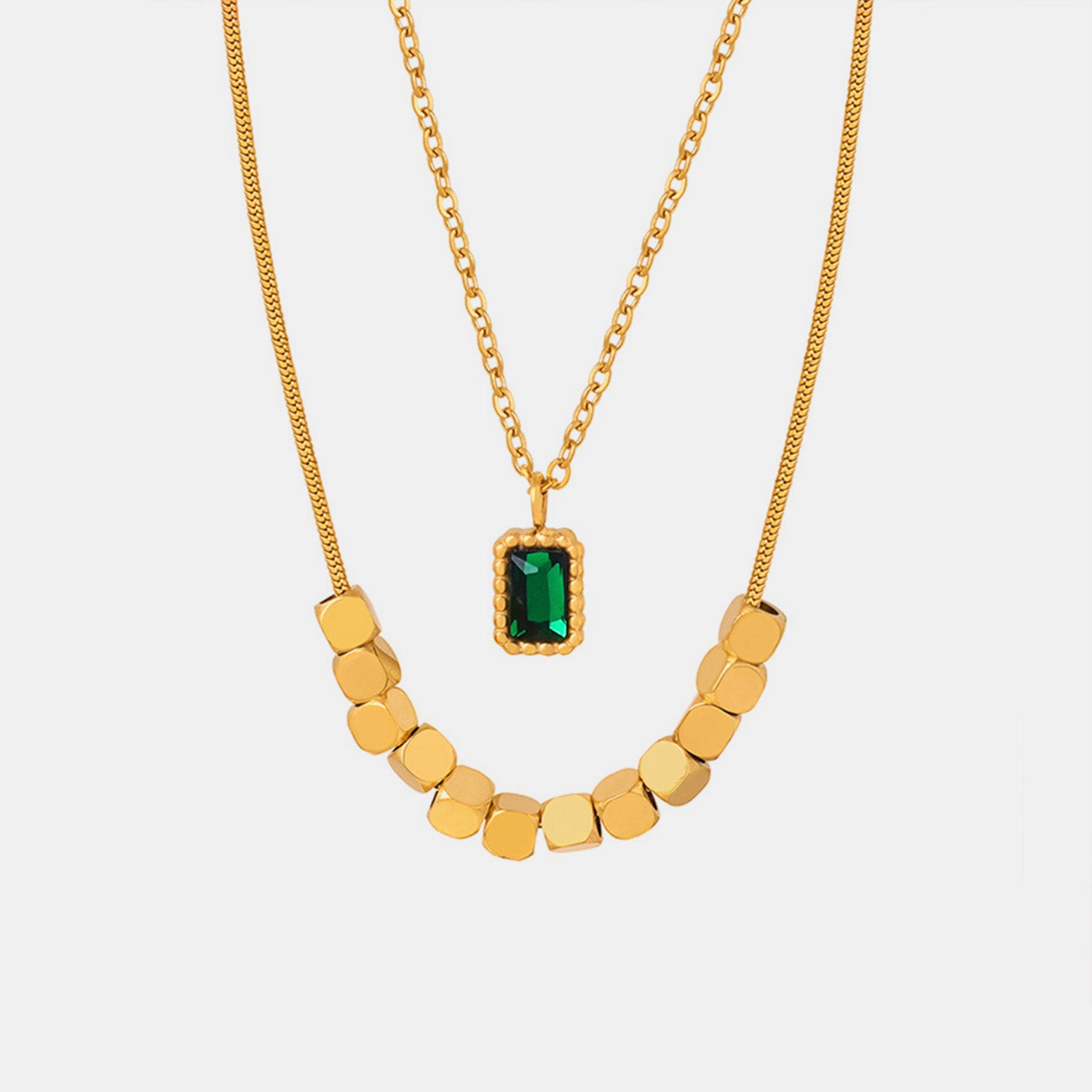 18K Gold-Plated Double-Layered Necklace - ClozArt