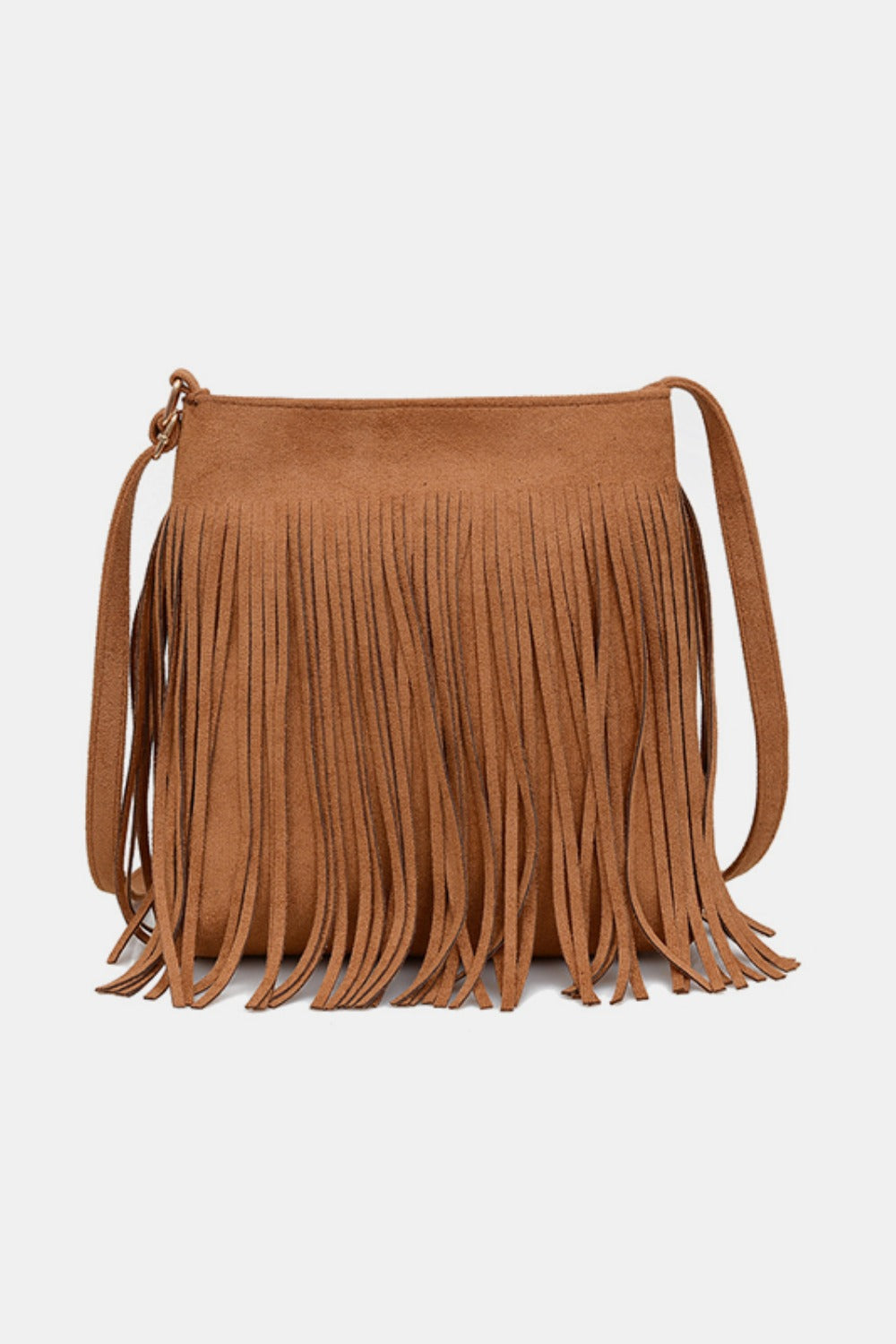 Suede Fringe Shoulder Bag - ClozArt