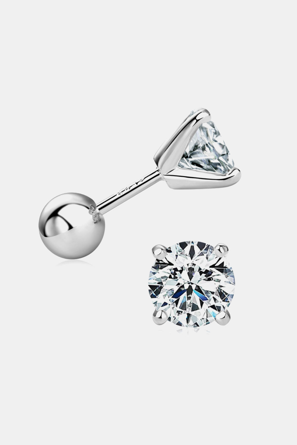 2 Carat Moissanite 925 Sterling Silver Stud Earrings - ClozArt