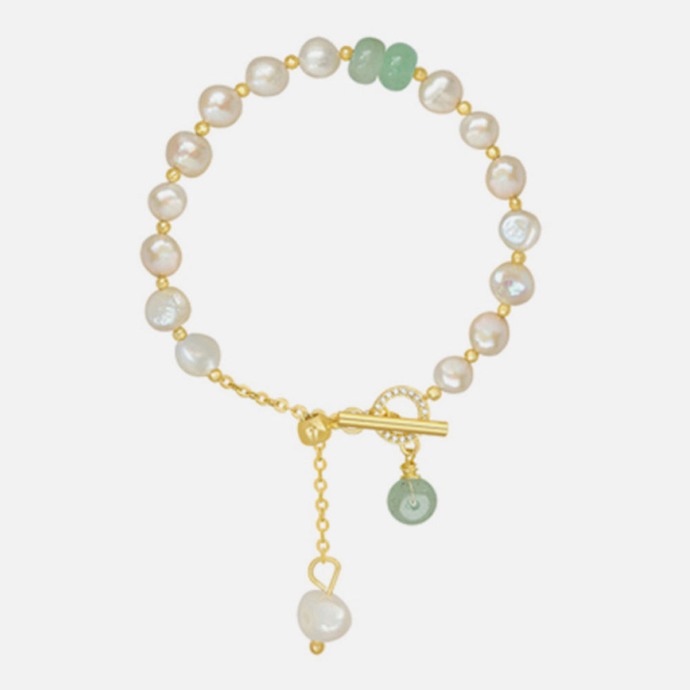 Pearl Green Stone Link Bracelet - ClozArt