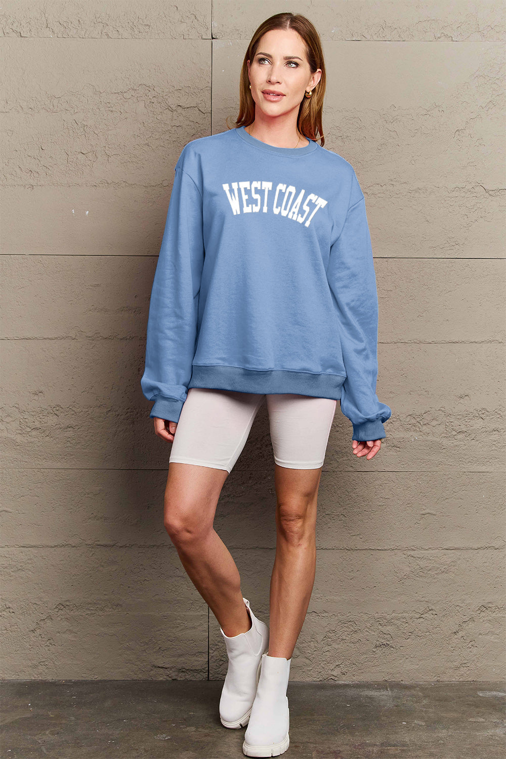 Simply Love Full Size WEST COAST Graphic Long Sleeve Sweatshirt