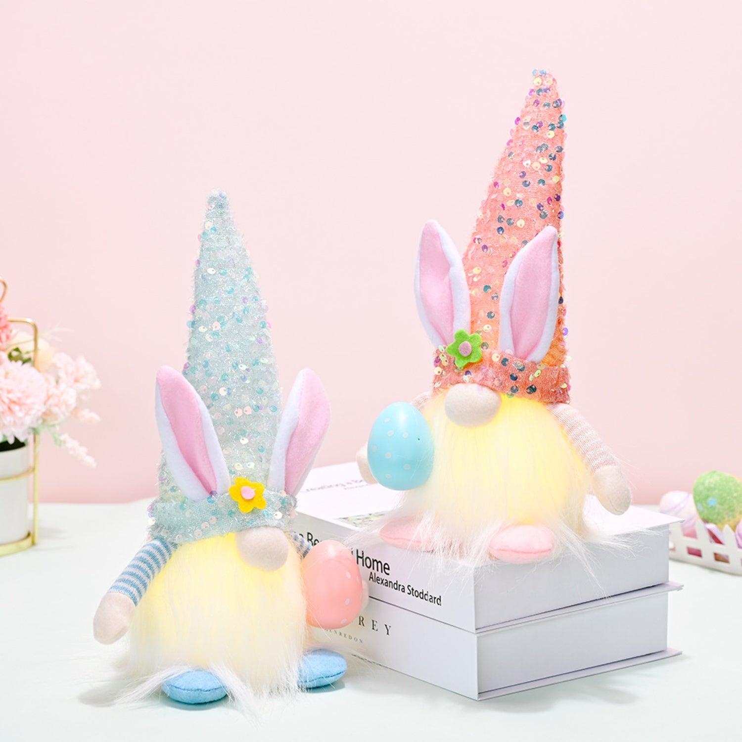 Easter Sequin Pointed Hat Faceless Gnome