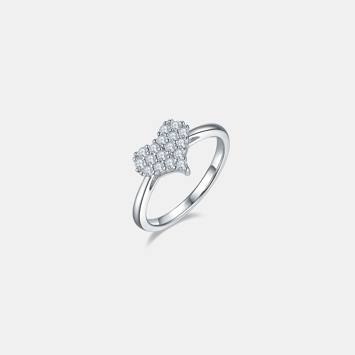 Moissanite 925 Sterling Silver Heart Ring - ClozArt