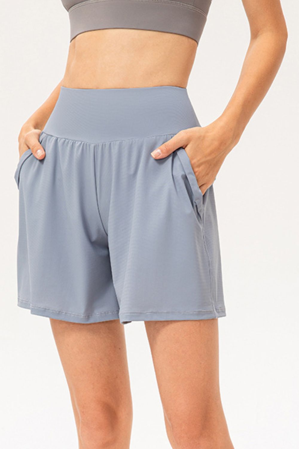 Pocketed Elastic Waist Active Shorts - ClozArt