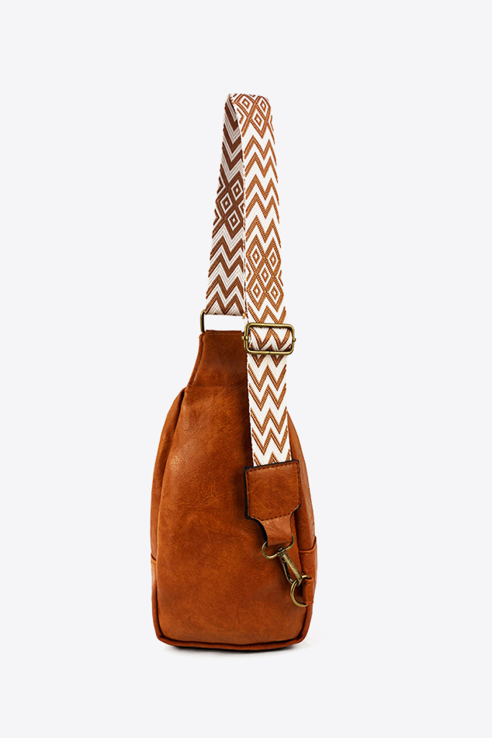 Random Pattern Adjustable Strap PU Leather Sling Bag - ClozArt