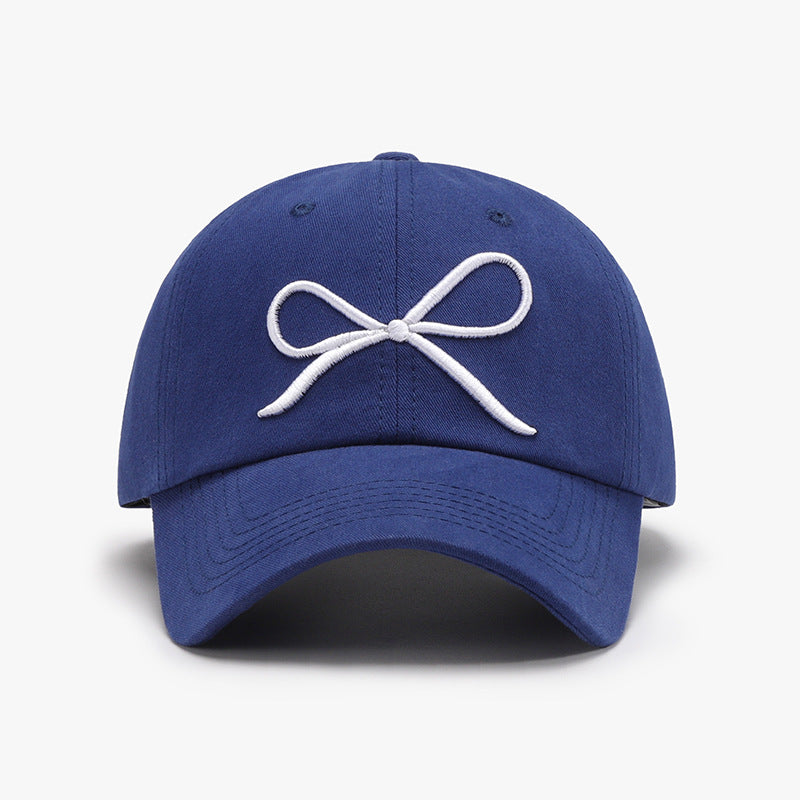 Bow Embroidered Cotton Baseball Cap - ClozArt