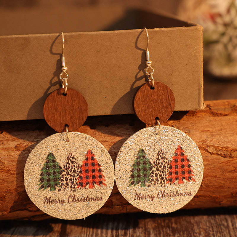 PU Leather Christmas Tree Earrings - ClozArt