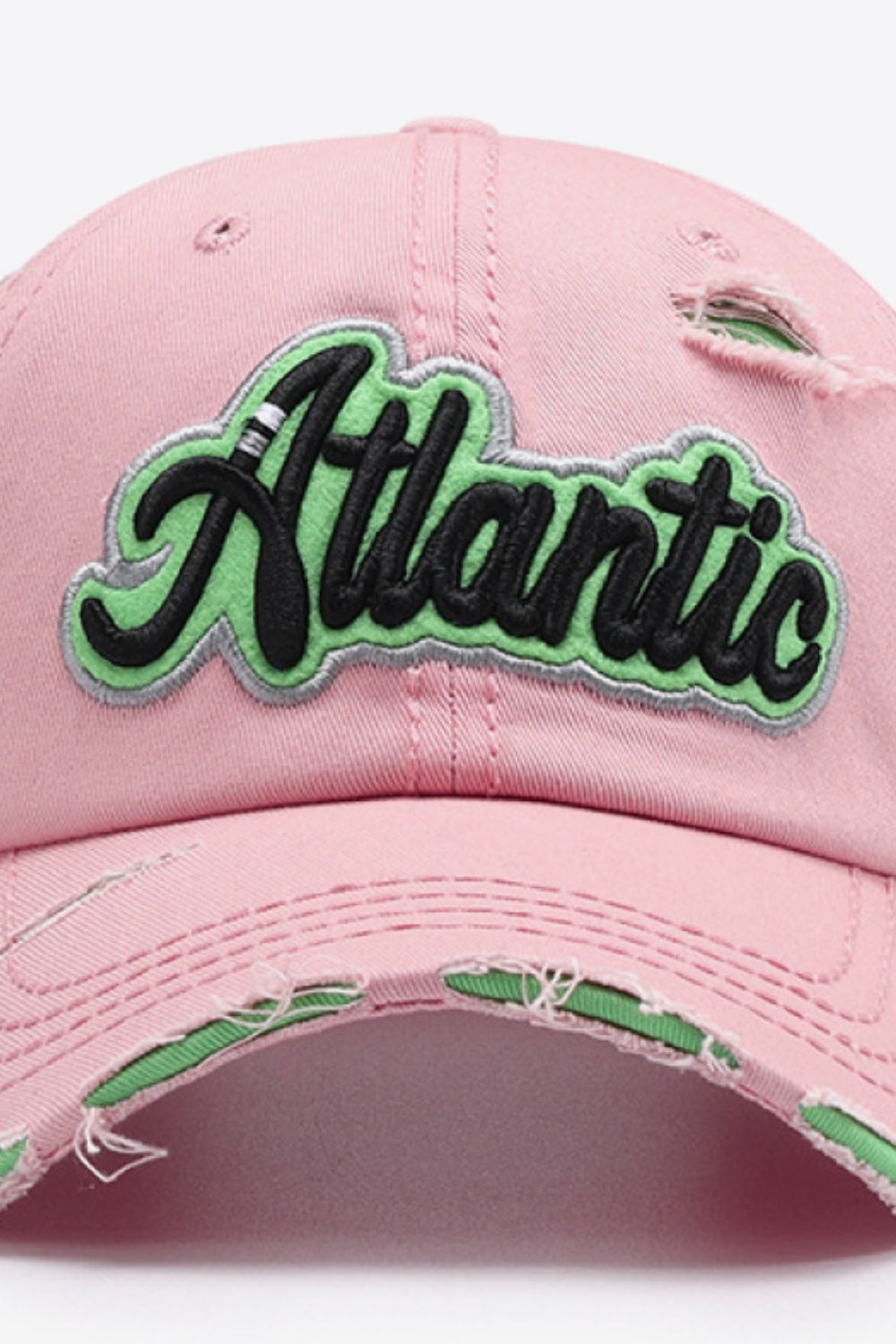 ATLANTIC Graphic Distressed Baseball Cap - ClozArt