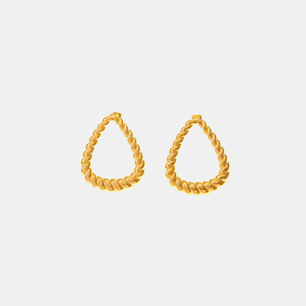 18K Gold-Plated Twisted Earrings - ClozArt