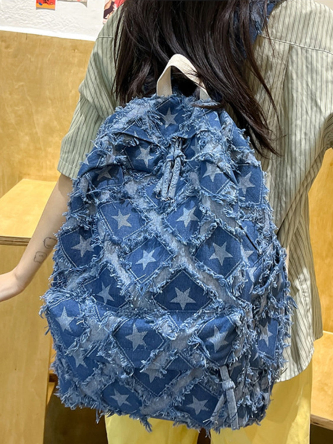 Star Denim Backpack Bag - ClozArt