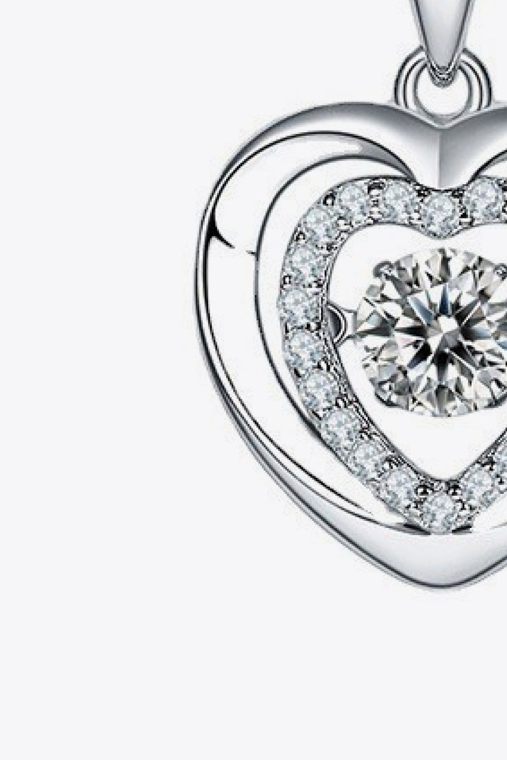 Moissanite Heart Pendant Necklace - ClozArt