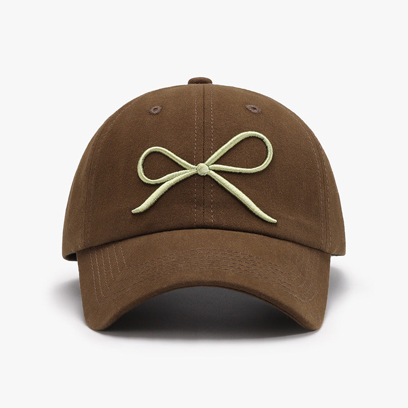 Bow Embroidered Cotton Baseball Cap - ClozArt