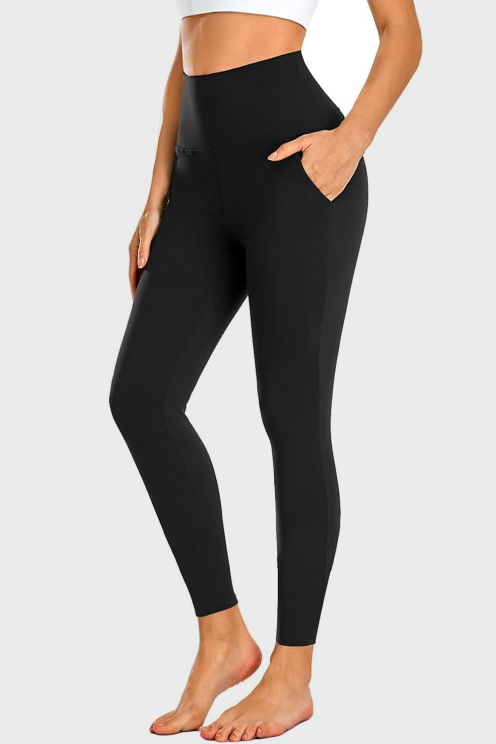 Pocketed High Waist Active Leggings - ClozArt