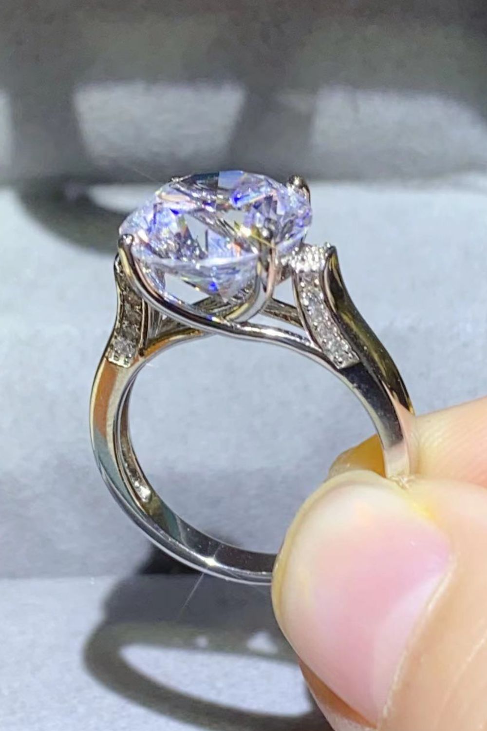 5 Carat Moissanite Platinum-Plated Ring - ClozArt