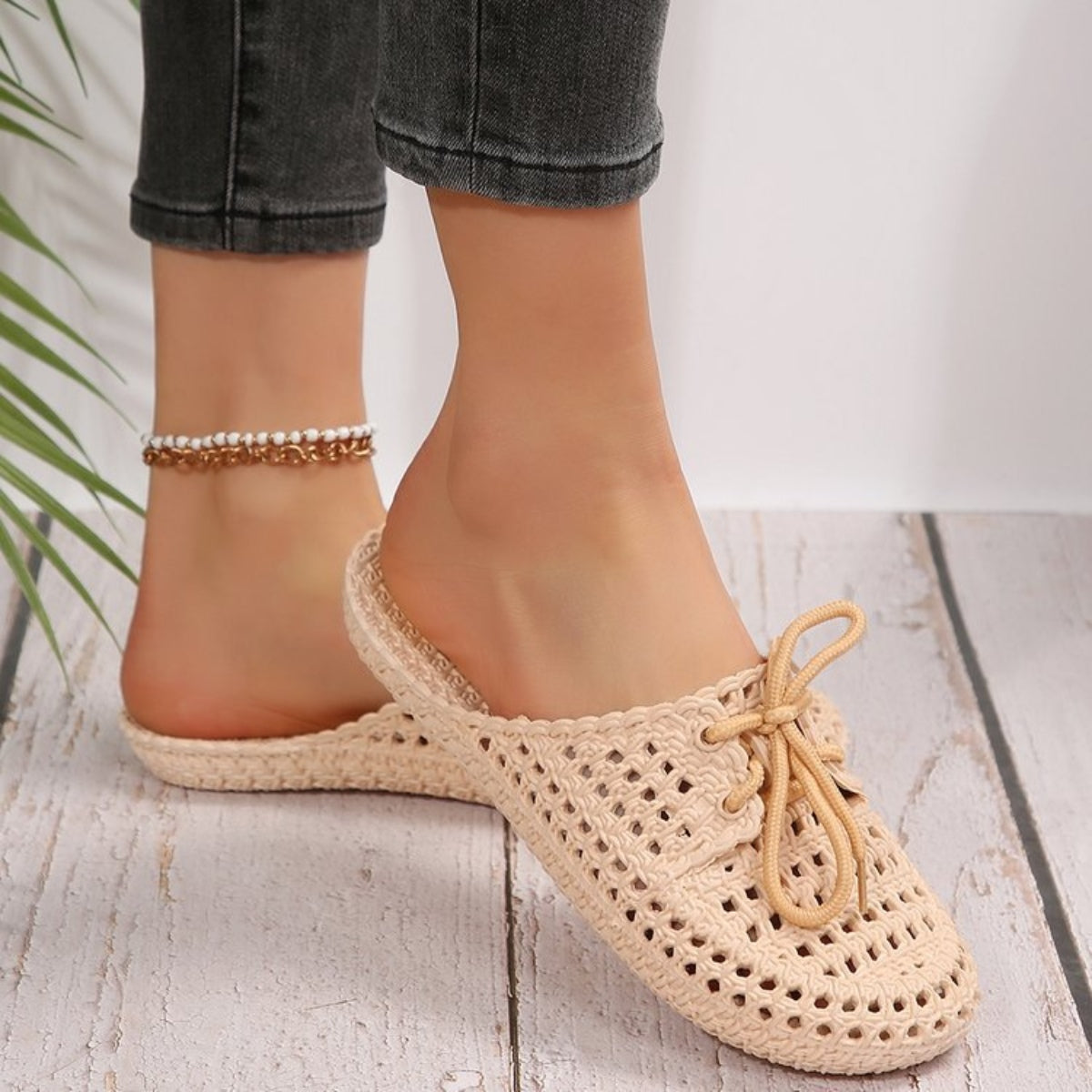 Lace-Up Flat Sandals - ClozArt