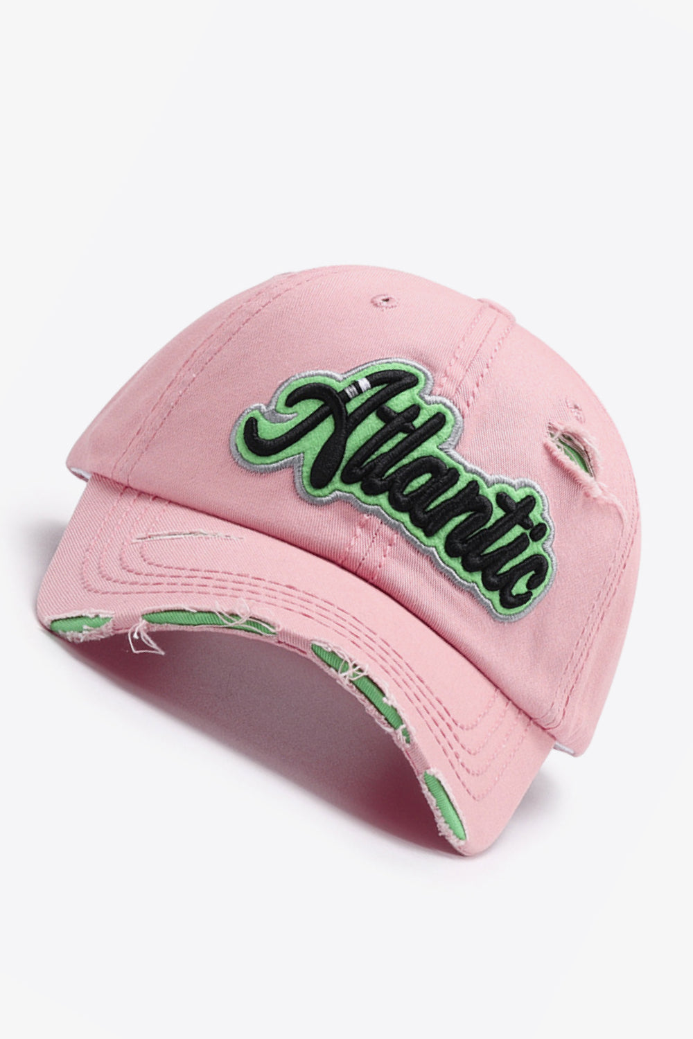 ATLANTIC Graphic Distressed Baseball Cap - ClozArt