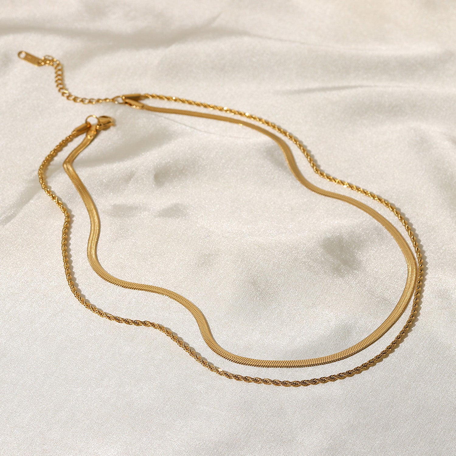 18K Gold-Plated Double-Layered Necklace - ClozArt