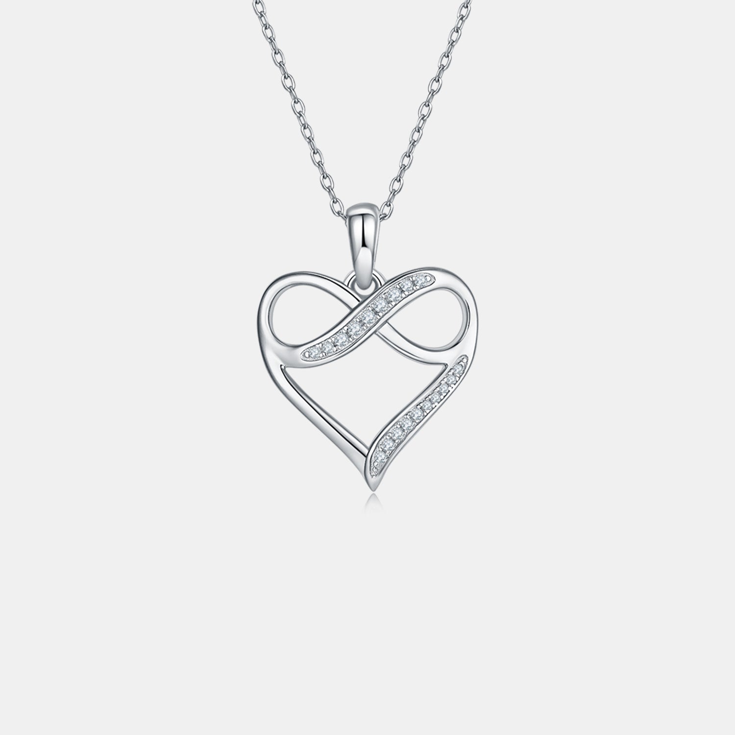 Moissanite 925 Sterling Silver Heart Necklace - ClozArt