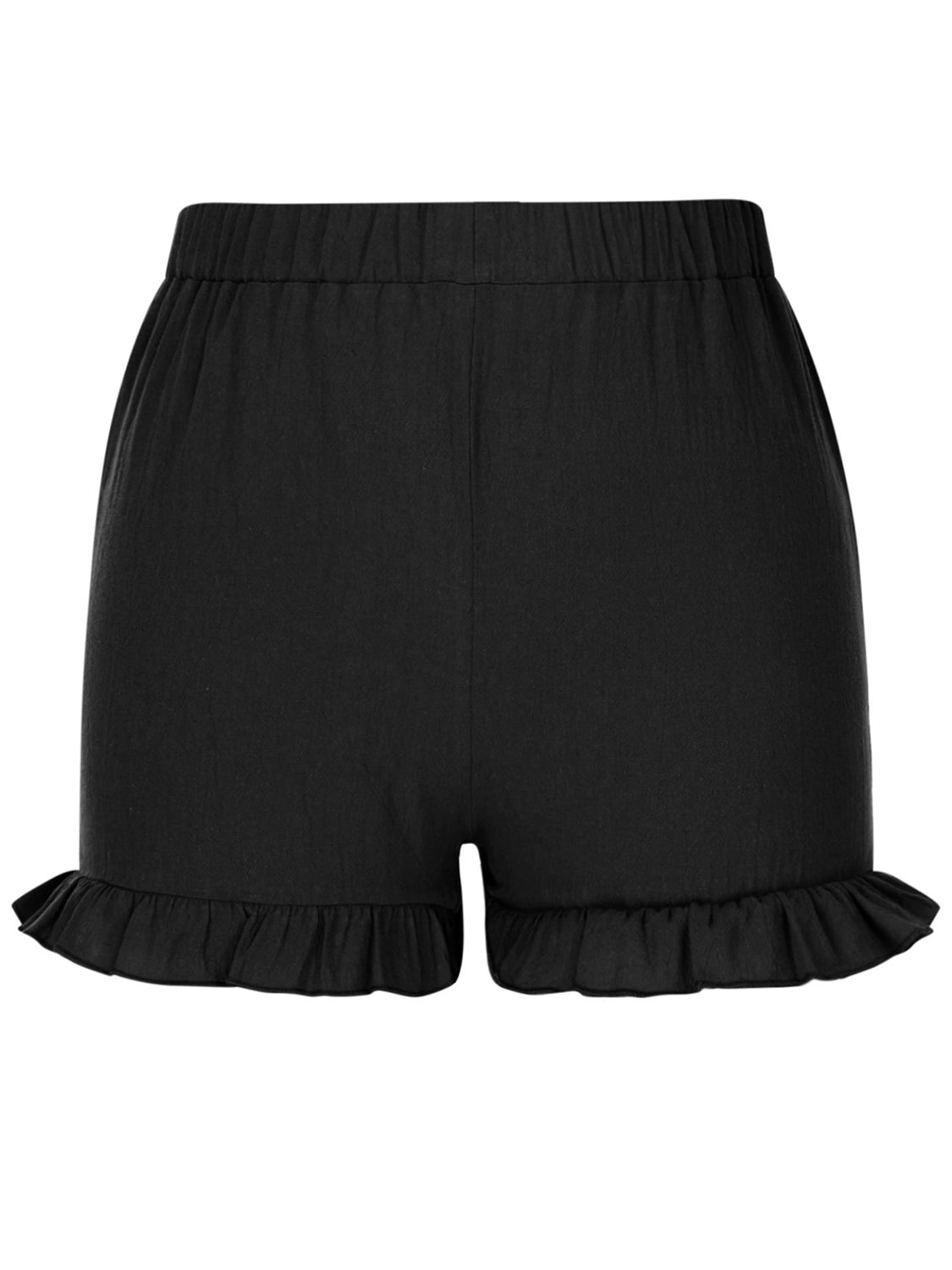 Frill Elastic Waist Shorts - ClozArt