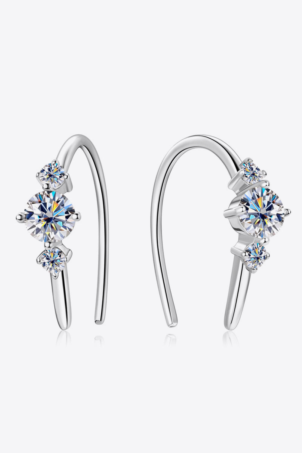 Moissanite 925 Sterling Silver Earrings - ClozArt