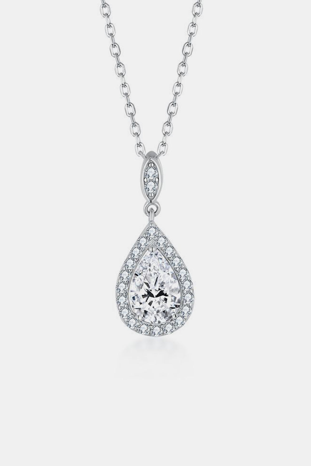 1.5 Carat Moissanite 925 Sterling Silver Teardrop Necklace - ClozArt