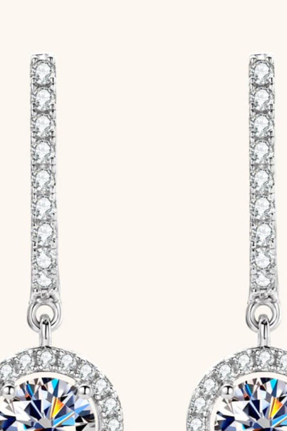 2 Carat Moissanite 925 Sterling Silver Drop Earrings - ClozArt