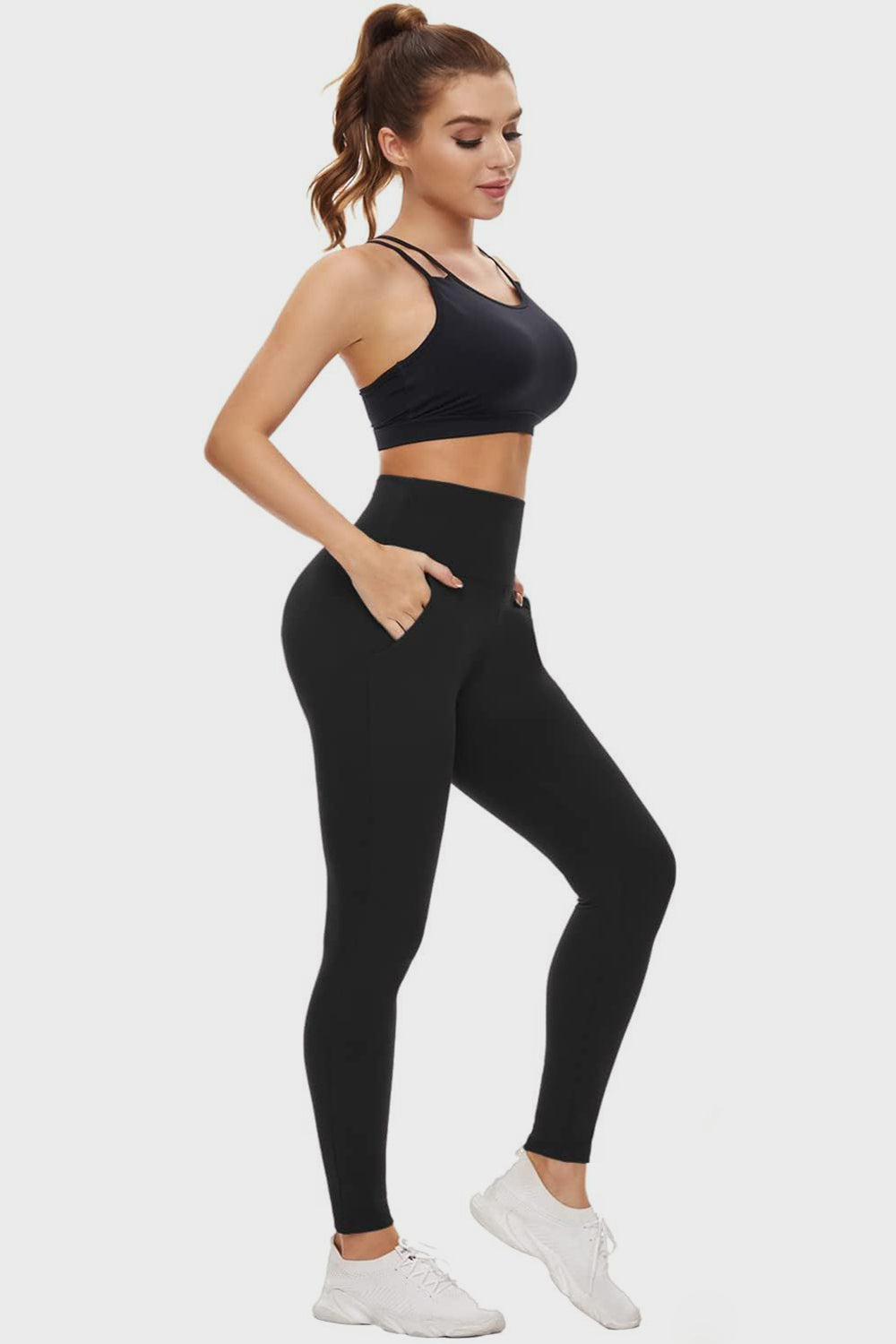 Pocketed High Waist Active Leggings - ClozArt