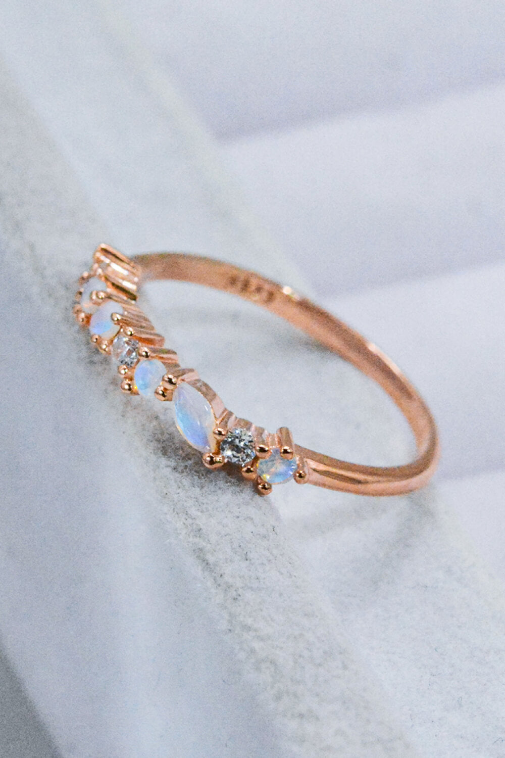 Moonstone and Zircon Decor Ring - ClozArt