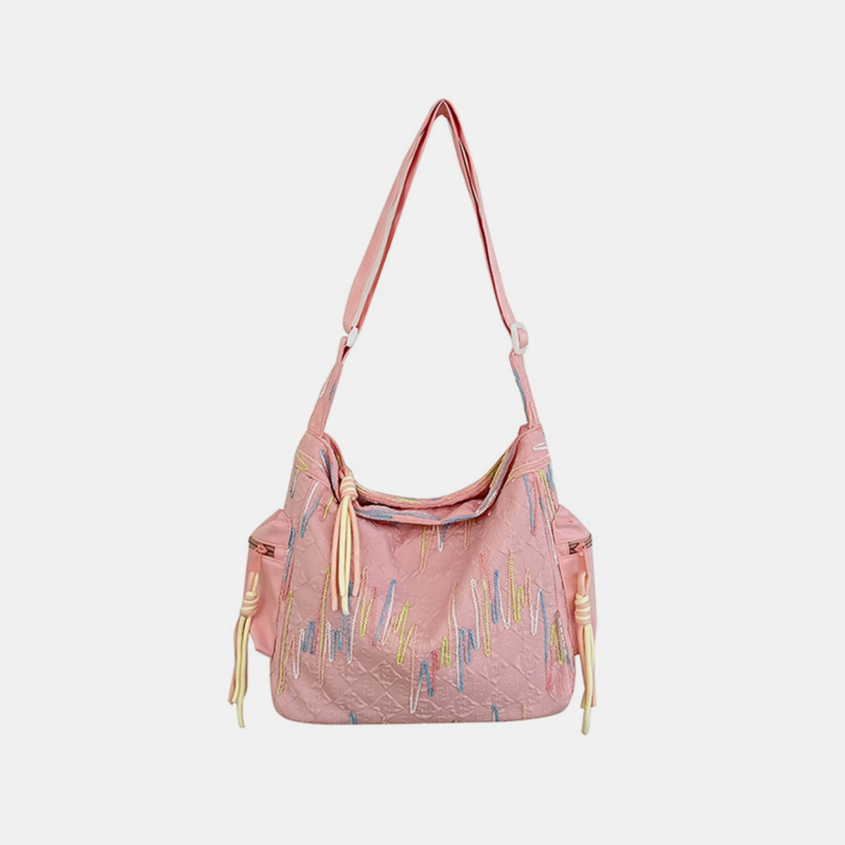 Contrast Texture Shoulder Bag - ClozArt