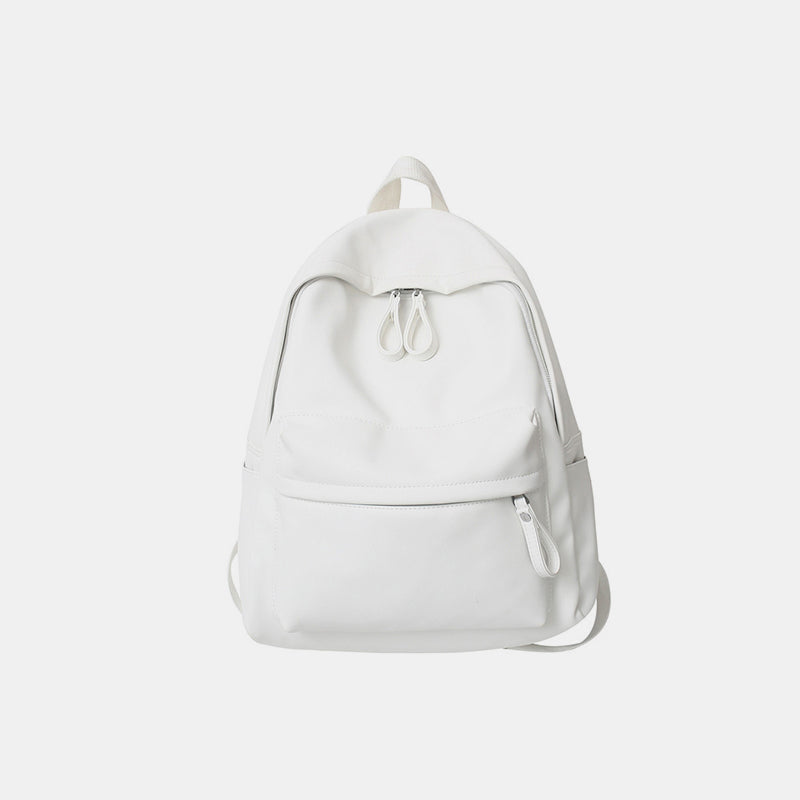 PU Leather Zip Backpack Bag - ClozArt