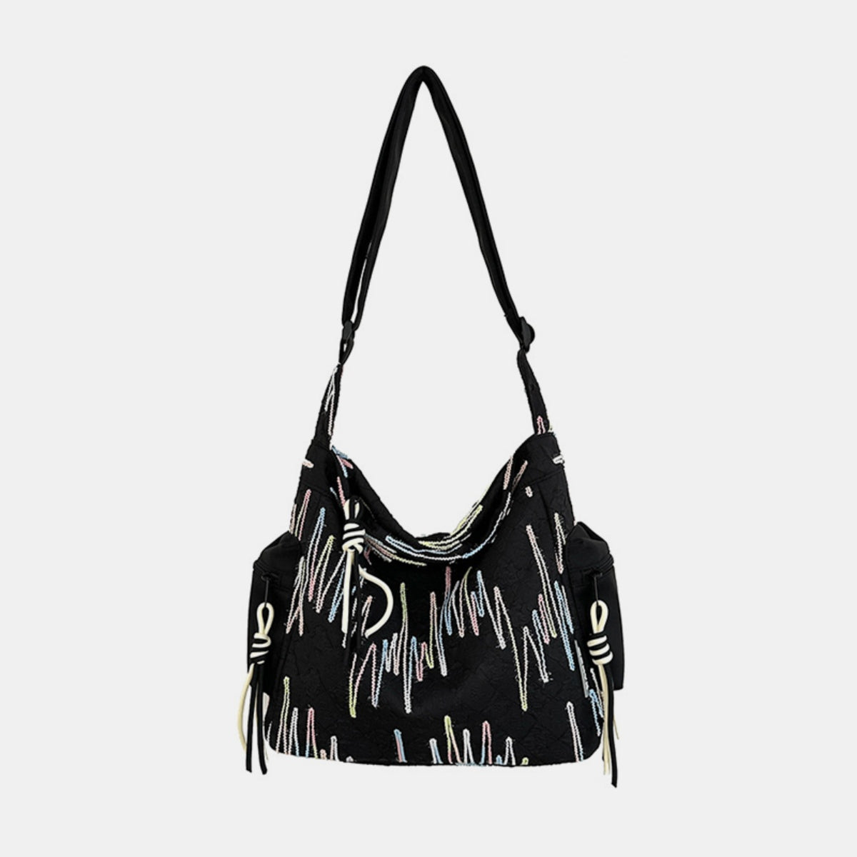 Contrast Texture Shoulder Bag - ClozArt