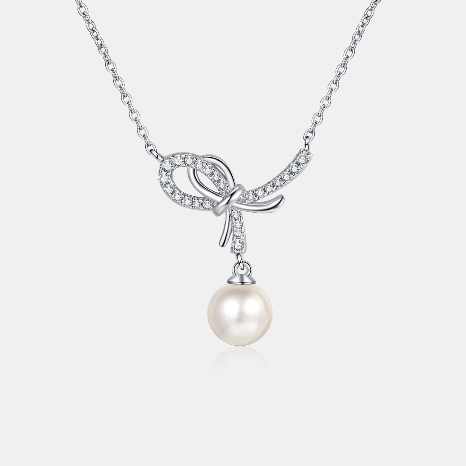 Natural Pearl Pendant Moissanite 925 Sterling Silver Necklace - ClozArt