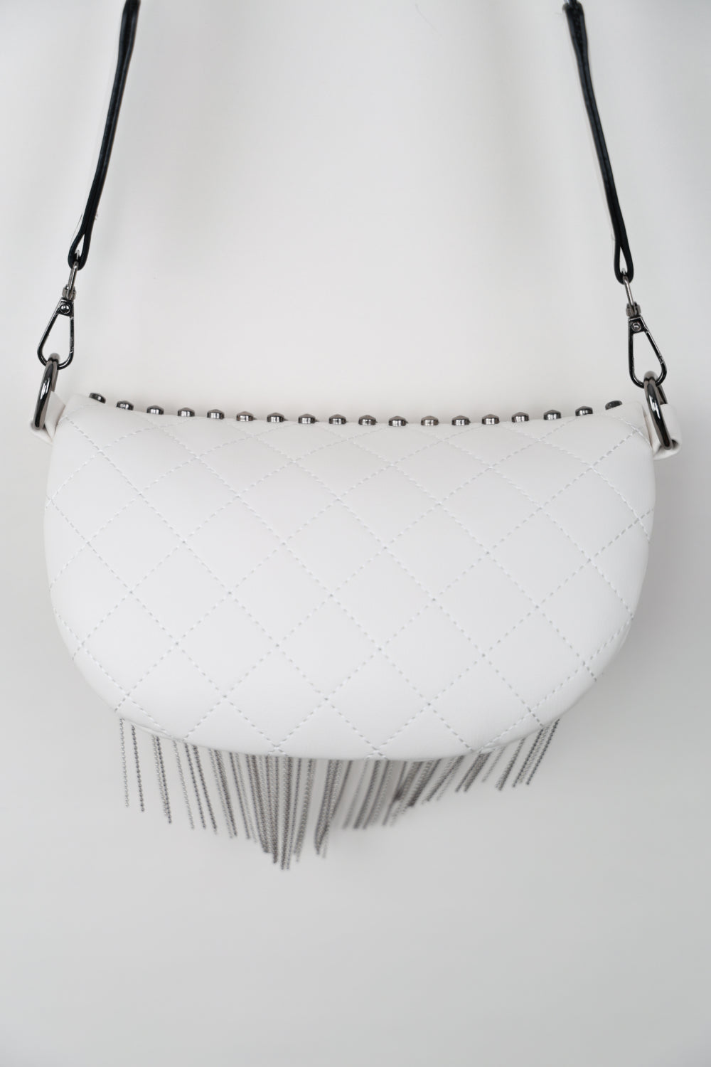 PU Leather Studded Sling Bag with Fringes - ClozArt