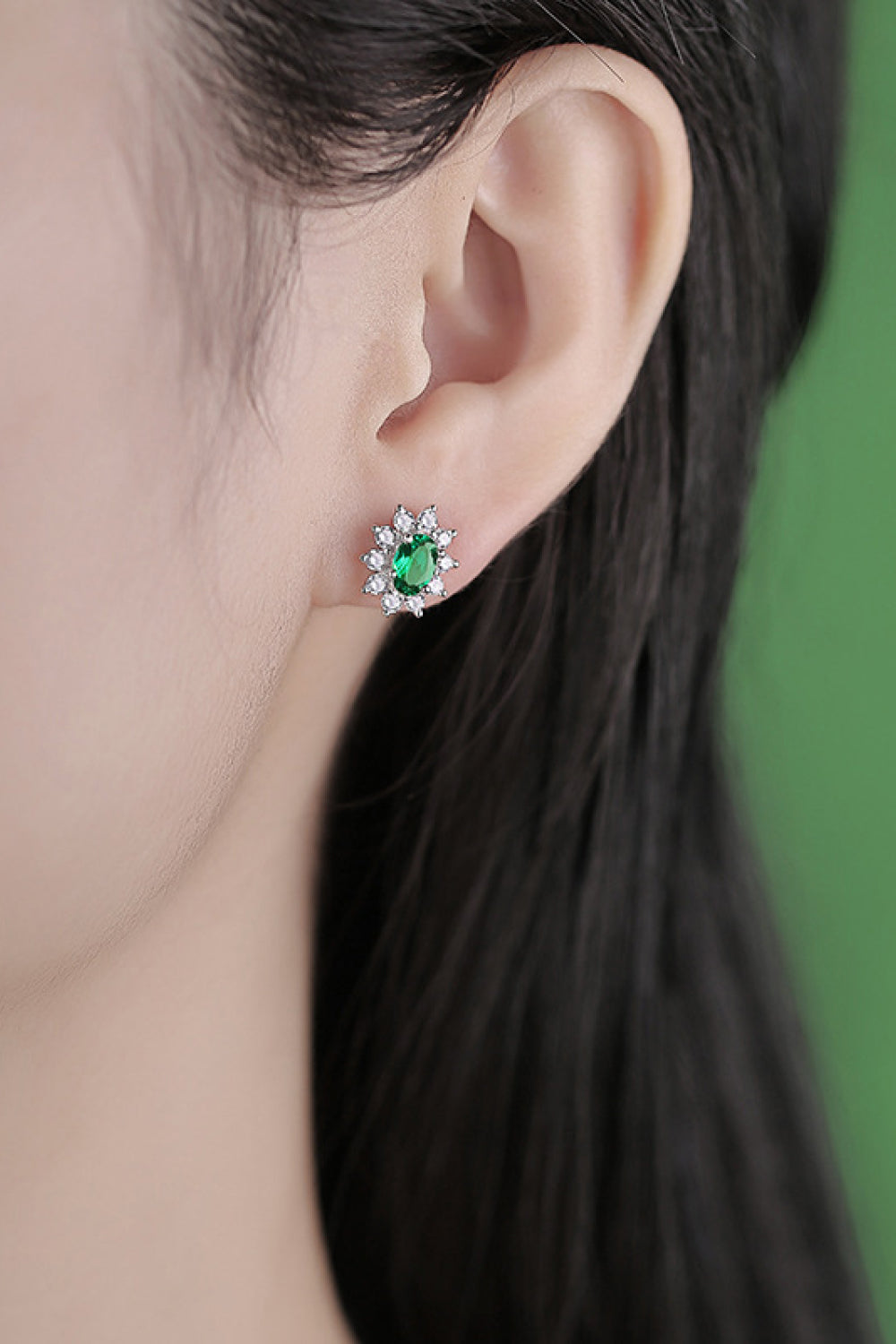 1 Carat Lab-Grown Emerald Stud Earrings - ClozArt