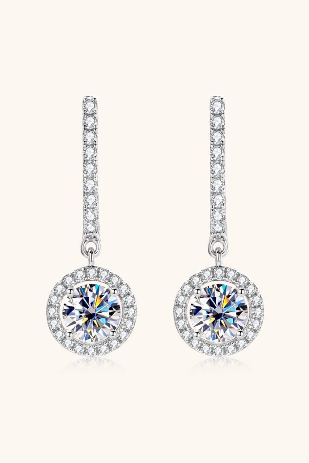 2 Carat Moissanite 925 Sterling Silver Drop Earrings - ClozArt